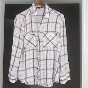 Express Boyfriend Plaid Shirt - Size M